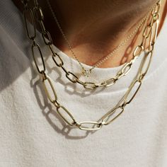 14k Oval Link Chain Necklace – FERKOS FJ Gold Link Chain Necklace, Gold Link Chain, Necklace Layering, Gold Link, Mom Jewelry, Link Chain Necklace, Unique Necklace, Layering Necklace, Necklace Dainty