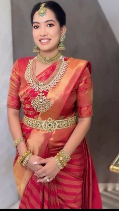 Indian Bridal Jewellery, Indian Bridal Hairstyles, Indian Wedding Photos, South Indian Jewelry, Indian Bridal Makeup, South Indian Wedding, Indian Weddings, South Indian Bride