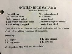 a recipe for wild rice salad with instructions