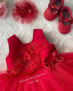 Red Princess Dress For Baptism, Elegant Red Dress For Baptism, Elegant Red Baptism Dress, Cute Red Princess Dress For Dress-up, Summer Wedding Red Princess Dress, Cute Red Tutu Dress For Birthday, Cute Red Tutu Dress For Party, Cute Red Tutu Dress For Dress-up, Cute Red Princess Dress For Birthday