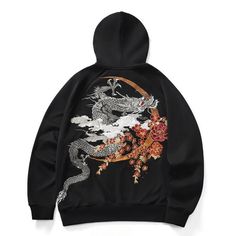 Dragon Totem, Velvet Embroidery, Hood Design, Embroidery Jacket, Dragon Hoodie, Tank Top Skirt, Mens Zip Hoodie, Detailed Embroidery, Embroidery Sweater