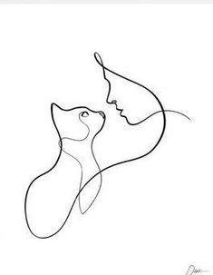 one line drawing of two women facing each other