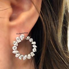 Multi Shape Lab Grown Diamond Earrings, 18k White Gold Earrings, Screw Back Engagement Earrings, Open Hoop Earrings, Women's Earrings Gift    ✹✹𝐖𝐞𝐥𝐜𝐨𝐦𝐞 𝐭𝐨 𝑻𝒉𝒆𝑩𝒂𝒏𝒅𝒔𝑺𝒉𝒐𝒑✹✹ ★ 𝑺𝒕𝒐𝒏𝒆𝒔 𝑫𝒆𝒕𝒂𝒊𝒍𝒔 ★ ● Stone Shape:- Pear Cut & Emerald Cut & Round Cut & Marquise Cut  ● Stone Type:- Simulated Diamond, Moissanite, Lab-Diamond & Natural Diamond ● Stone Size:- 4x3 mm & 4x3 mm & 3 mm & 4x2 mm  ● Color:- DEF ● Clarity: VVS-VS ● Cut Grade: Excellent ● Making Process: Handmade - Crafted by our experienced team ★ 𝑰𝒕𝒆𝒎 𝑫𝒆𝒕𝒂𝒊𝒍𝒔:- ☛ Metal Purity: Solid Gold (10KT, 14KT, 18KT); Silver(925 Sterling, 935 Argentium), 950 Platinum ☛ Metal Tone: Yellow, White, Rose ☛ Stamp/Hallmark: Yes ★ 𝑪𝒖𝒔𝒕𝒐𝒎𝒊𝒛𝒂𝒕𝒊𝒐𝒏:- ☛ Customized Design Jewelry. ☛ All cuts which you dream to Engagement Earrings, Cvd Diamond, Open Hoop Earrings, Expensive Jewelry, White Gold Earrings, Platinum Metal, Design Jewelry, Marquise Cut, Jewelry Earrings Hoops