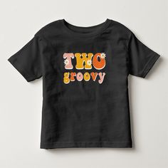 Two Groovy Retro Second Birthday Shirt, Toddler Unisex, Size: 2T, Black Second Birthday Shirt, Two Groovy, Groovy Shirt, Toddler Tops, Pig Lovers, Groovy Retro, Birthday Shirt, Birthday Shirts, Toddler Outfits