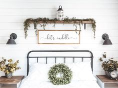 Lets Cuddle Sign | We should probably cuddle Sign | Lets Stay in Bed and Cuddle Sign | Farmhouse Style Above Bed Sign | Master Bedroom Sign Lets Stay In Bed, Hiasan Bilik Tidur, Decor Above Bed, You Are My Home, Always Kiss Me Goodnight, Above Bed Decor, Bedroom Signs, Farmhouse Bedroom Decor, Above Bed