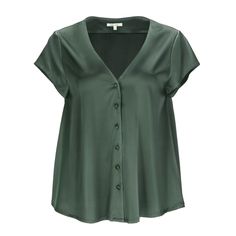 The rich Green silk button-up shirt ‘Leto’ is a must-have for your travels. Whether you're going sightseeing, sipping cocktails by the poolside, or enjoying a sunset dinner on the beach, a white silk blouse effortlessly elevates your holiday wardrobe. The delicate V-neckline and buttons covered with silk add a touch of glamour making you stand out with effortless grace. Constructed from 19mm 6A grade breathable mulberry silk, the button-up blouse drapes beautifully against your skin, offering a Elegant V-neck Beach Shirt, Vacation Blouse With Button Closure And Camp Collar, Silk Camp Collar Summer Tops, Summer Silk Top With Camp Collar, Summer Silk Shirt With Button Closure, Silk Summer Shirt With Button Closure, Silk Camp Collar Top For Summer, Casual Silk Blouse For Vacation, Silk Shirt With Button Closure For Summer