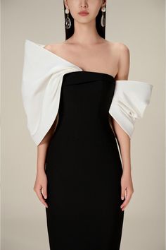 Big Bow Dress | MEAN BLVD Big Bow Back Dress, Big Bow Dress Gowns, Big Bow Dress, Contemporary Dress, Blouses Designs, Mean Blvd, Classy Prom Dresses, Bow Dress, After Life