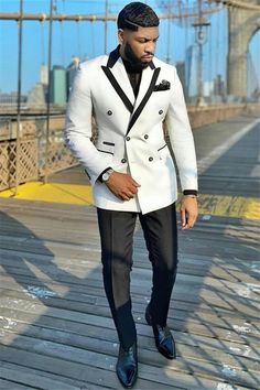 Discover New Arrival White Double Breasted Peaked Lapel Fashion Wedding Suits with allabousuit. Shop for a range of White Peaked Lapel men's suits for every occasion with rush order service in cheap price.