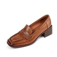 dwarves2322-1 Loafers 5 Brown Brown Vintage Closed Toe Loafers, Elegant Brown Slip-on Loafers, Luxury Brown Vintage Loafers, Brown Vintage Goodyear Welted Loafers, Brown Loafers With Rubber Sole, Medium Width, Oxford Boots, Western Cowboy Boots, Flat Boots, Penny Loafers