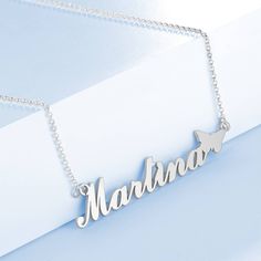 Name necklaces are a must for every fashionable woman. They have a fun and personalized feel to them. In addition, Name Necklace are versatile enough for everyday wear. Slip them on alone or layer them up for a bolder look. Depending on which style you get, you can customize one name, or two names. There are personalized infinity necklaces, retro nameplate necklaces, and modern bar necklaces. In addition to getting your own name, other options would be to get the name of a boyfriend, BFF, pet, p Trendy Personalized Necklace For Gift, Trendy Rose Gold Necklace For Mother's Day, Trendy Customized Necklaces For Gifts, Trendy Custom Name Jewelry For Everyday, Trendy Custom Name Jewelry For Everyday Wear, Trendy Personalized Everyday Charm Necklace, Personalized Adjustable Chain Necklace, Trendy Clavicle Chain Necklace As Gift, Trendy Personalized Jewelry Gift