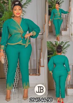 Cute ,pretty women's suit sets pre-order only items takes 10 business days to ship Two-piece V-neck Workwear Set, Two-piece V-neck Sets, Elegant Long Sleeve Two-piece Pant Set, Elegant V-neck Office Set, Elegant Workwear Pantsuit With Matching Set, Green Two-piece Long Sleeve Pant Set, African Wear, Pretty Woman, Mens Suits