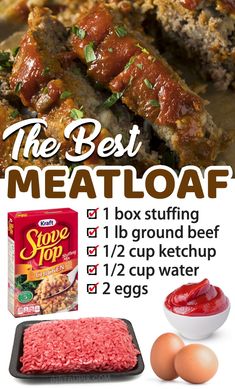 the best meatloaf recipe is shown in this ad for stouf's