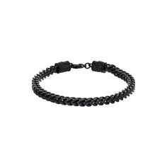 Add a cool new element to your daily look with this black ion-plated stainless steel franco chain bracelet.Click on this JEWELRY & WATCHES GUIDE to learn about fit, styles, materials and more! Length: 8.5 in. Chain type: franco Metal: stainless steel Plating: black ion-plated Finish: polished Packaging: boxed Please note, due to the high value of this item, a signature may be required upon delivery. Size: 8.75. Gender: male. Age Group: adult. Lynx, Daily Look, Chain Bracelet, Jewelry Watches, Age Group, Plating, Packaging, Stainless Steel, Bracelet