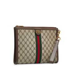 GUCCI X Balenciaga BB Supreme Ophidia Web Clutch Clutch BagThis clutch bag features a coated canvas body with leather trim, a web detail, a top zip closure, and a flat wrist strap.Length: 20.50cm x Width: 30.00cm x Depth: 2.50cm. Gucci X Balenciaga, Web Detail, Contemporary Eclectic, Vuitton Bag, Italian Fashion, Handbag Backpack, Wrist Strap, Leather Trim, Tote Handbags