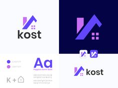 the logos for kost, an appliance and real estate development company in australia