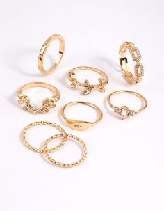 Description  Mix them, match them, stack them! Our adorable ring packs feature a variety of designs. Layer different styles together for maximum impact. Cute! Lovisa Jewellery, Leaves Ring, Gold Leaf Rings, Gold Rings Jewelry, Jewelry Accessories Ideas, Trendy Ring, Gold Leaves, Leaf Ring, Jewelry Inspo