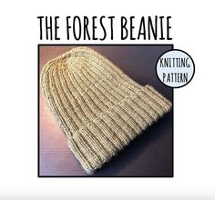 the forest beanie is knitted in beige yarn