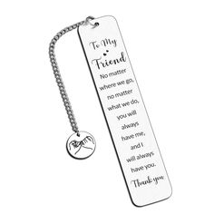 a bookmark with a chain attached to it that says, i am my friend