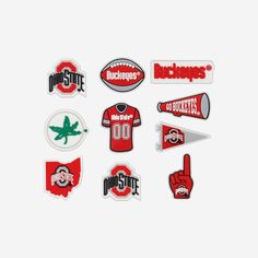 Ohio State Buckeyes 10 Pack Team Clog Charms FOCO - FOCO.com Step Team, Perfect Ten, Calendar Reminder, Clog Style, Clogs Style, Self Service, Ohio State Buckeyes, Clogs Shoes, Ohio State