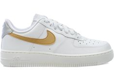 Buy and sell StockX Verified Nike shoes on StockX including the Nike Air Force 1 Low '07 White Metallic Gold (Women's) and thousands of other sneakers with price data and release dates. Tenis Air Force, Shoes Sneakers Nike, Nike Air Force 1 Low, Hot Sneakers, Air Force 1 Low, Adidas Yeezy, Jordan Retro, Nike Air Force 1, White Shoes