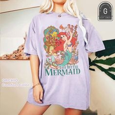 Mermaid Boy, Girls Disney Shirts, Little Mermaid Shirt, Vintage Disney Princess, Disney Princess Shirts, Disney The Little Mermaid, Disney World Outfits, Princess Shirt, Mermaid Shirt