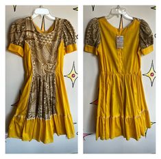 "This stunning Patio Dress from the 1940s - 50s. Yellow! Features trim and a full circle skirt. No size tag. Should fit a modern size M-L, based on measurements. See size chart in photos.  bust: 38\"  waist: 30\"  Hips: full length: 36\"  No stains or holes. Cute!" Patio Dress, Fiesta Dress, Full Circle Skirt, Ugly Sweater Party, Square Dancing, Full Circle Skirts, 50s Fashion, Full Circle, Circle Skirt