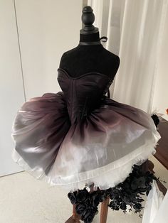 Bone Dress, Purple Color Combinations, Swan Dress, Puffy Skirt, Boned Bodice, Puff Dress, Black Ombre, Ballet Dress, Glam Dresses