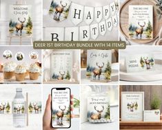 deer birthday bundle with personalized items