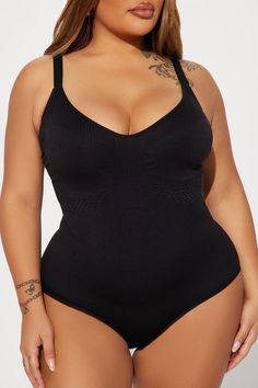 Available In Black, Charcoal, Chocolate, And Nude. Shapewear Bodysuit Smooth Shaper Snap Bottom Closure Ribbed Seamless Adjustable Straps Fitted Full Stretch Final Sale 92% Nylon, 8% Spandex Imported | Snatched Body Shapewear Bodysuit in Black size XL by Fashion Nova Body Shapewear, Body Suit Outfits, Shapewear Bodysuit, Shape Wear, Lingerie Sleepwear, Black Bodysuit, Body Suit, Black Charcoal, Shapewear