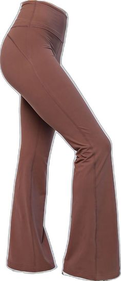 Flare Yoga Bottoms, Flared Yoga Bottoms In Solid Color, High Stretch Full Length Brown Yoga Pants, Brown High Stretch Full Length Yoga Pants, Wide Leg Yoga Pants For Pilates, Sporty Flare Yoga Bottoms, High Stretch Brown Yoga Pants, Flare Stretch Bottoms For Yoga, Wide Leg 4-way Stretch Yoga Pants For Pilates