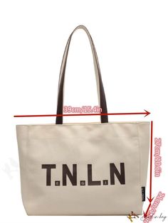 BirdinBag - Gender-Neutral Letter Print Tote Bag for Casual Style Beige Bag, Word Wrap, Print Tote, Printed Tote Bags, Letter Print, Letter Prints, Casual Style, Messenger Bag, 4 Inch