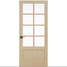 EVELIN(TM) DIY Designer Door Kits make it easy to buy and install beautiful, designer-curated interior doors yourself. The EVELIN(TM) 8-Lite Maple French Door is elegant and timeless, letting natural light flow into a space. When you want separation between rooms while maintaining an open-concept feeling, this natural beauty is ideal. JELD-WEN 30-in x 80-in Solid Core 1-panel Clear Glass Right Hand Textured Unfinished Maple Wood Flat Jamb Single Prehung Interior Door in Brown Single Panel Interior Doors, Interior Door Hardware, Prehung Interior Doors, Panel Interior Doors, Storm Door, Solid Core, Door Kits, French Doors Interior, French Door