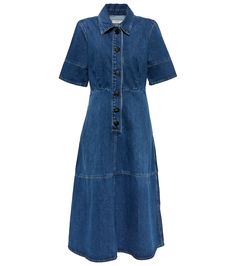 Denim midi dress Strapless Denim Dress, Denim Midi Dress, Maxi Styles, Denim Shirt Dress, Denim Mini Dress, Again And Again, Knee Dress, Blue Midi Dress, Denim Dress