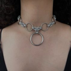 O Ring Necklace Gothic Chainmail Choker Byzantine Weave Necklace Silver Chainmail Aluminum Necklace - Etsy Chain Maille Necklace Patterns, Diy Chainmail Jewelry, Chainmail Necklace Patterns, Diy Gothic Jewelry, Chainmail Accessories, Chainmail Weaves, Diy Chainmail, Chainmaille Patterns, Chainmail Ring