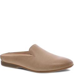 2038-200600 Dansko Women's Lexie Casual Slides - Taupe Milled Modern Closed Toe Slip-ons With Removable Insole, Modern Workwear Slip-ons With Ortholite Insole, Elegant Slip-on Synthetic Slippers, Modern Slip-on Flats For Spring, Modern Leather Slip-ons With Cushioned Footbed, Spring Office Slip-on Mules, Modern Leather Sandals For Office, Modern Leather Office Sandals, Modern Leather Slip-ons With Almond Toe