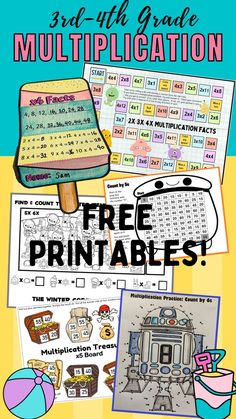 the free printable worksheet for 3rd grade students to use with their math skills