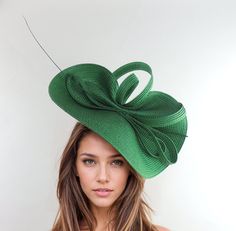 Emerald Bright Green Statement Fascinator Womans Hat Kentucky Derby Oaks Ascot Weddings Garden Cocktail Tea Parties Church Hatinator - Etsy Green Mini Hat With Curved Brim For Wedding, Green Structured Crown Mini Hat For Kentucky Derby, Green Mini Hat With Structured Crown For Kentucky Derby, Elegant Green Boater Hat With Curved Brim, Green Structured Mini Hat For Kentucky Derby, Green Wide Brim Fascinator For Wedding, Fitted Green Top Hat For Garden Party, Green Wide Brim Mini Hats For Wedding, Garden Party Wedding Guest