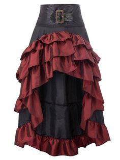 30-70% OFF✓ Fast Shipping✓Add a playful touch to your look with Retro Stage’s Red Ruffle Patchwork Irregular Skirt. The vibrant red and unique patchwork design create a fun, eye-catching style that stands out. Steampunk Dress Victorian, Middle Ages Dress, Gaun Abad Pertengahan, Victorian Skirt, New Halloween Costumes, Steampunk Skirt, Gothic Skirt, Steampunk Dress, Gothic Skirts