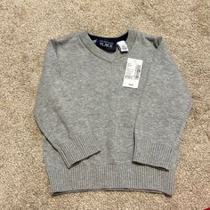 Nwt Size 912 Months Gray Tops For Winter Playtime, Gray Winter Tops For Playtime, Childrens Place, Grey Sweater, Kids Shirts, Sweater Top, Shirts Tops, Kids Shop, Grey