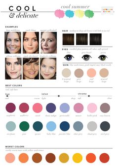 Beauticontrol Color Analysis, Good Hair Colours For Pale Skin, Cool And Delicate Color Palette, Colour Theory Fashion, Shaded Soft Summer, Colours For Pale Skin