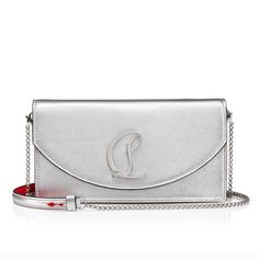 Silver Metallic Exterior, Red Interior New With Tags. Christian Louboutin Clutch Metallic Leather Bag With Dust Bag Included, Designer Silver Leather Bags, Luxury Metallic Silver Bag For Formal Occasions, Luxury Metallic Bag With Silver-tone Logo Plaque, Metallic Silver Leather Evening Bag, Elegant Metallic Leather Bags, Luxury Metallic Silver Bags For Party, Luxury Metallic Silver Party Bag, Luxury Metallic Silver Party Bags