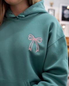 FREE shipping on all additional items Cute Bow Embroidered Sweatshirt "---Production--- - With t-shirts/sweatshirts/hoodies are very suitable for you to coordinate with different styles of clothes. The shirt is soft and warm enough to wear in all seasons of the year. - Please help me double-check the shipping address, and fill out the information you require in the personalization section before purchasing to ensure your order is not delayed. - 50% Cotton, 50% Polyester - Imported - Pull On clos Cute Hoodie With Embroidered Graphics For Streetwear, Casual Hooded Sweatshirt With Machine Embroidery, Casual Long Sleeve Hoodie With Machine Embroidery, Casual Pink Hoodie With Embroidered Graphics, Casual Long Sleeve Embroidered Hoodie, Cute Embroidered Graphics Hoodie For Winter, Cute Custom Embroidered Crew Neck Hoodie, Cute Hoodie With Custom Embroidery And Crew Neck, Cute Hooded Sweatshirt With Embroidered Graphics