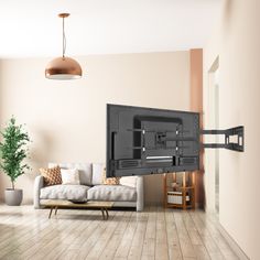 Long extension up to 40 inches. Compatible with VESA patterns from 100x100mm to 800x400mm, screens up to 80 inches, and holds up to 110lbs. Large wall plate to mount it on 16 inch or 24 inch apart studs. Mount-It! Full Motion Indoor Wall Tv Mount Fits TVs up to 80-in (Hardware Included) in Black | MI-372 Corner Mounted Tv, Mounted Tv Living Room, Living Room Tv Wall Decor, Corner Tv Wall Mount, Vintage Eclectic Home, Full Motion Tv Wall Mount, Tv Wall Decor Ideas, Tv Wall Mounts, Tv Wall Mount