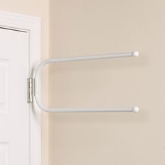 25 lb. Hinge-It Spacemake Double Bar Over The Door Hook in White - Super Arbor Double Towel Bar, Over The Door Hooks, Closet Accessories, Cleaning Closet, Door Hooks, Kitchens And Bedrooms, Door Makeover, Door Storage, Room Doors