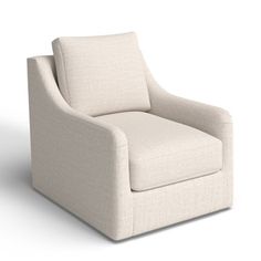 a white chair with a light colored upholstered back and seat, viewed from the front