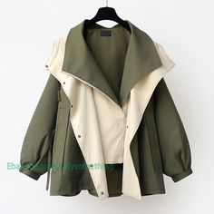 Womens Korean Style Casual Loose Trench Coats Big Lapel Jackets Cargo Overcoats   Color:Black  Green  Apricot Size:M-4XL Material:Polyester       Payment 1. Payment must be made within 7 days of auction closing (Unpaid dispute will automatically open when item is not paid in 7 days). 2. PLEASE NOTE: SHIPPING&HANDING DOES NOT INCLUDE DUTIES, LOCATL TAXES OR ANY OTHER IMPORTATION FEES. 3. Please list your special requests (color, packages, value of declaration, etc.) in the EBAY NOTES SECTION when Pola Lengan, Style Vert, Casual Trench Coat, Vintage Preppy, Estilo Chic, Oversized Coat, Green Coat, Trench Coats Women, Casual Coat