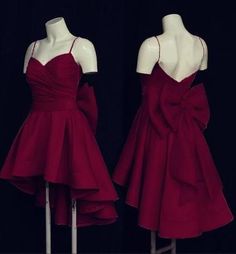 Maturske Haljine, Satin Homecoming Dresses, Backless Outfits, Burgundy Prom, High Low Prom Dresses, Satin Homecoming Dress, Burgundy Prom Dress, Looks Party, Red Dresses