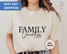 Family Vacation Trip 2024 Shirt, Vacation 2024 Shirt, Family Trip 2024 T-Shirt, Family Vacation Matching Shirts ORDERING: 1. Review all photos 2. Choose Size and Color from drop-down menu 3. If personalization box is available, add your text color 4. Add each shirt to cart one at a time 5. Click "Add to Cart" - you can go back to add more products 6. Click "Proceed to Checkout" 7. Add note to seller for any requests * We use several different brand shirts, all of them are premium quality and soft shirts. The brands we send may vary depending on our stock situation. * We guarantee 100% satisfaction. The brands we use in- clude premium quality shirt brands such as Bella Canvas, Gildan Soft Style, Circle, Outlash. BULK DISCOUNTS AND SPECIAL REQUESTS: We offer bulk discounts and are open to sp Family T Shirt Ideas Matching Vacation, Family Tshirt Ideas Matching Shirts, Vacation Matching Shirts, Family Trip Shirts, Vacation 2024, Tshirt Ideas, Brand Shirts, Family Trip, Travel Shirts