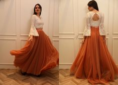 KYLIE features floor length luxurious tulle which is fully lined paired with heather top . This listing is for skirt only, to purchase the top , here is the link below : https://www.etsy.com/in-en/listing/1157896483/lace-bridal-top-bell-sleeves-top-lace?ref=listings_manager_grid LOOK INTO THE DRESS DEEPLY: ♡ Material - DUSKY COPPER color Tulle . ♡ Lining - As shown in listing photographs. ♡ Color - Model wore DUSKY COPPER color tulle ( We do offer custom colors too , You can have your dress in a Burnt Orange Skirts, Copper Wedding Dress, Tule Skirt Outfit, Brown Tulle Skirt, Skirt Bridesmaid Dresses, Long Tulle Skirt, Rok Tutu, Tulle Wedding Skirt, Bridal Skirt