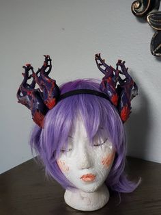 "ALL HALLOWEEN ORDERS MUST BE PLACED BY OCTOBER 18TH They are large and majestic, statement cosplay fantacy forest dragon horns 3D printed lightweight. May be selected unpainted for your own project. The length is about 10\" for the larger set and about 6 inches for the smaller set. The sets are attached to a headband. Other paint options are welcomed please convo your ideas. Also awailable in plane colors white or Black for your own paint ideas. Processing time is 3-5 days however the closer it Fairy Horns, Forest Dragon, In Plane, Dragon Horns, Reindeer Antlers, Fantasy Forest, Costume Hats, Paint Ideas, Antlers